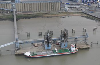 arial grain on ship