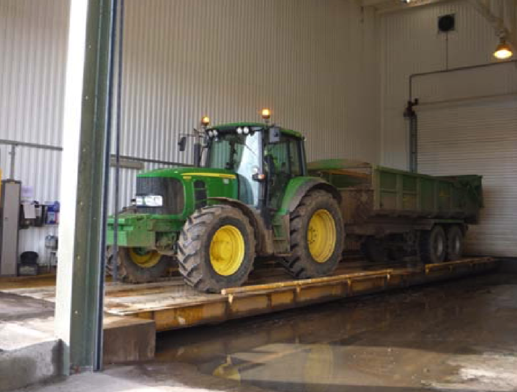 tractor on weighbridge