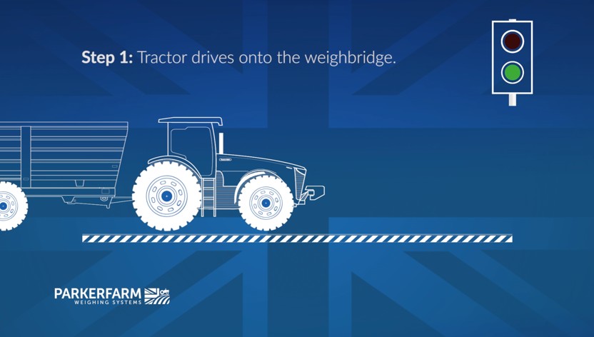 Step 1: Tractor drives onto the weighbridge